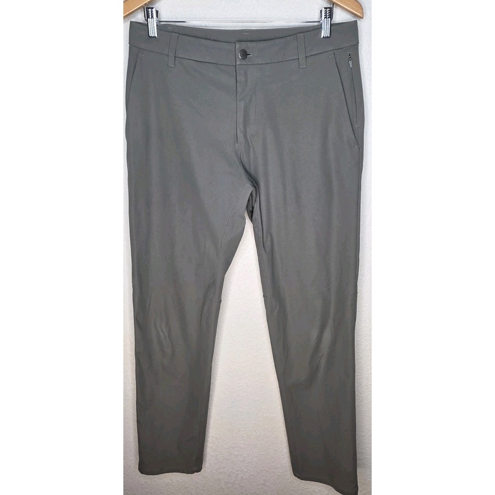 Lululemon Commission Pant Men 32x32 Olive Flat Front Straight Leg Classic Fit
